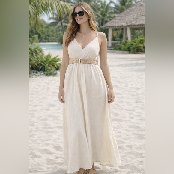 BCBGMaxAzria Tan Belt with Gold Details - Picture 3 of 3